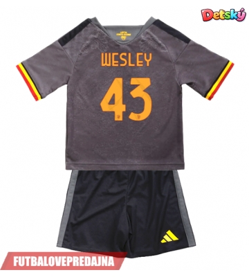 Lacne Dětský Futbalové dres AS Roma Wesley Franca #43 2026-27 Krátky Rukáv - Tretina (+ trenírky)